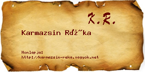 Karmazsin Réka névjegykártya